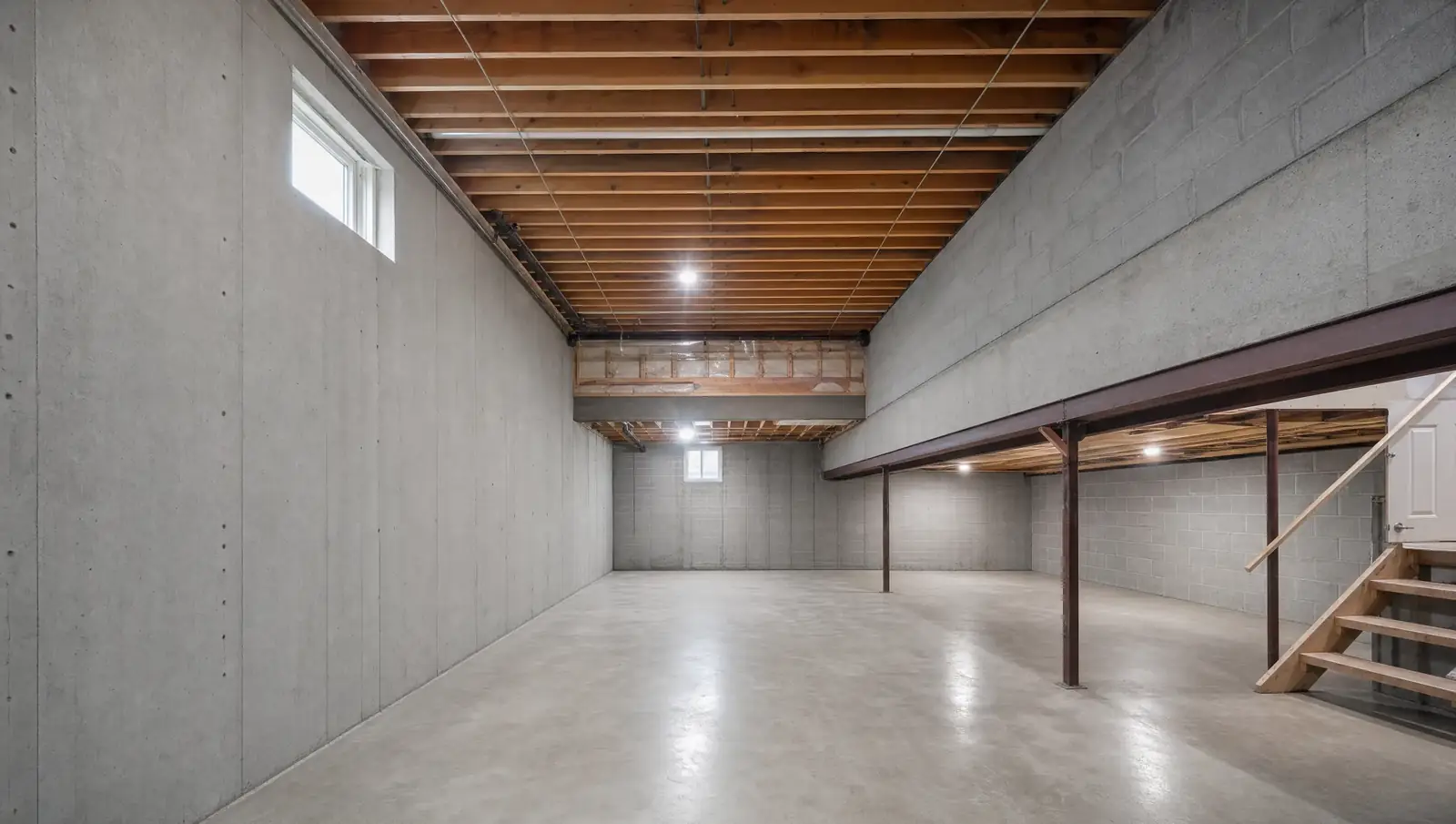 Basement underpinning Hamilton - completed project showing full ceiling height gain