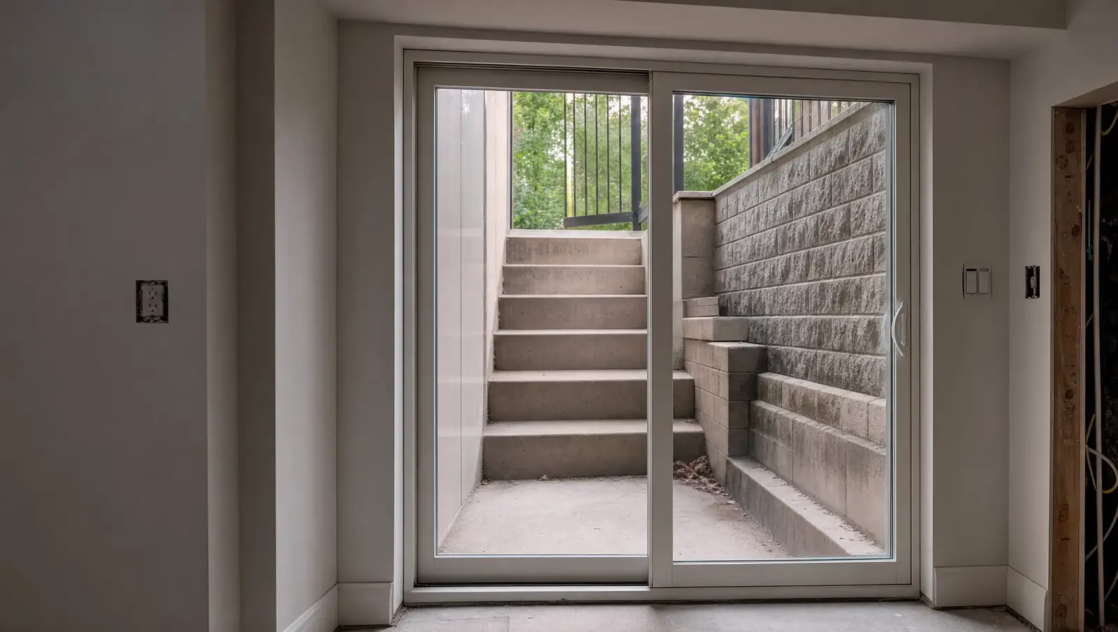 Walkout basement hamilton - patio door installation in foundation wall